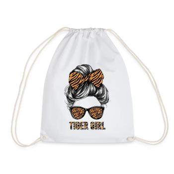 Tigre Femme Lunettes Lunettes Cheveux Noeud - Sac de sport léger - blanc - Devant