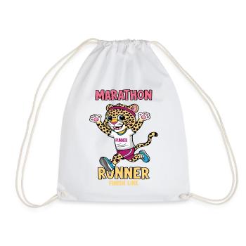 Leopard Marathon Runner - Drawstring Bag - white - Front