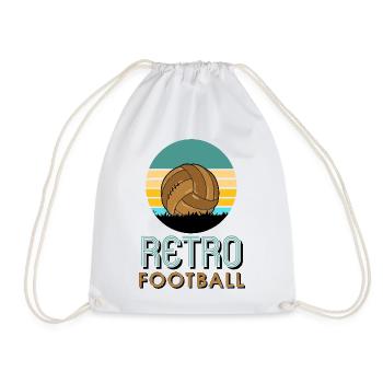 Retro-Fußball - Turnbeutel - Weiß - Vorne