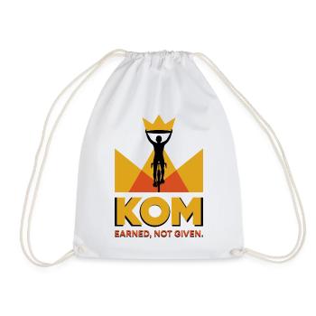 Radfahrer KOM Krone Logo Geschenk - Turnbeutel - Weiß - Vorne