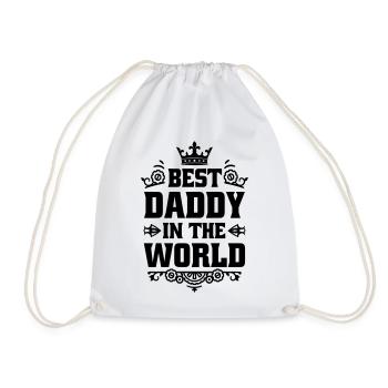 Bester Papa der Welt Geschenk  Krone Best Daddy - Turnbeutel - Weiß - Vorne