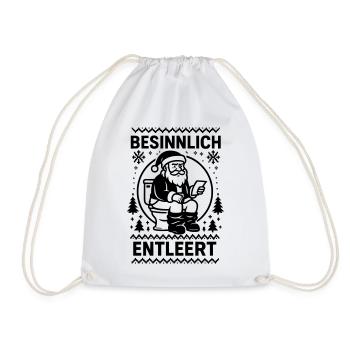 Contemplative Emptying Santa Claus Toilet - Drawstring Bag - white - Front
