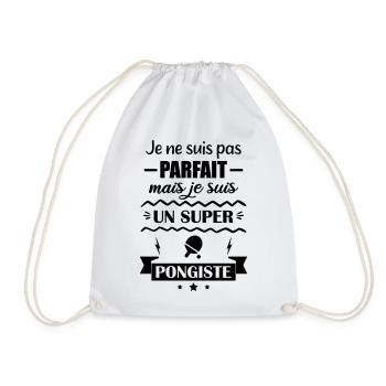 Super Pongiste Tennis de Table Ping-Pong Ping Pong - Sac de sport léger - blanc - Devant