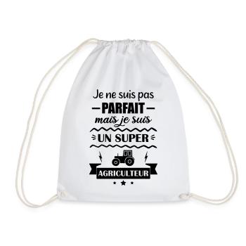 Super Agriculteur Ferme Champ Tracteur - Sac de sport léger - blanc - Devant