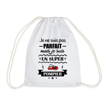Super Firefighter Fire Hero Fire Truck - Drawstring Bag - white - Front