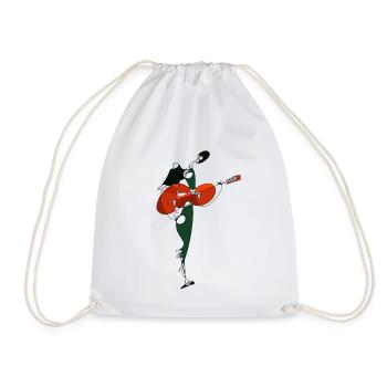 Guitarist  - Drawstring Bag - white - Front