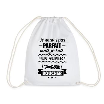 Not perfect but great butcher - Drawstring Bag - white - Front