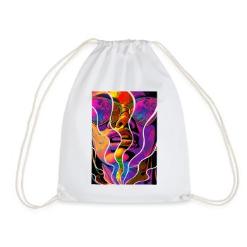 Frau Sonnenbrille Kunst Mode Modern Trend Bunt - Turnbeutel - Weiß - Vorne
