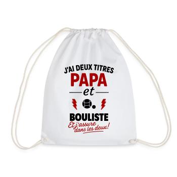 Papa Bouliste Geschenk Vatertags-Weihnachts-Pétanque - Turnbeutel - Weiß - Vorne
