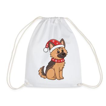 Holiday Dog mit dem roten Hut - Turnbeutel - Weiß - Vorne