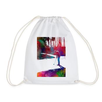 Golf player #golf - Drawstring Bag - white - Front