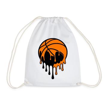 Dripping Basketball Street Art Design - Drawstring Bag - white - Front