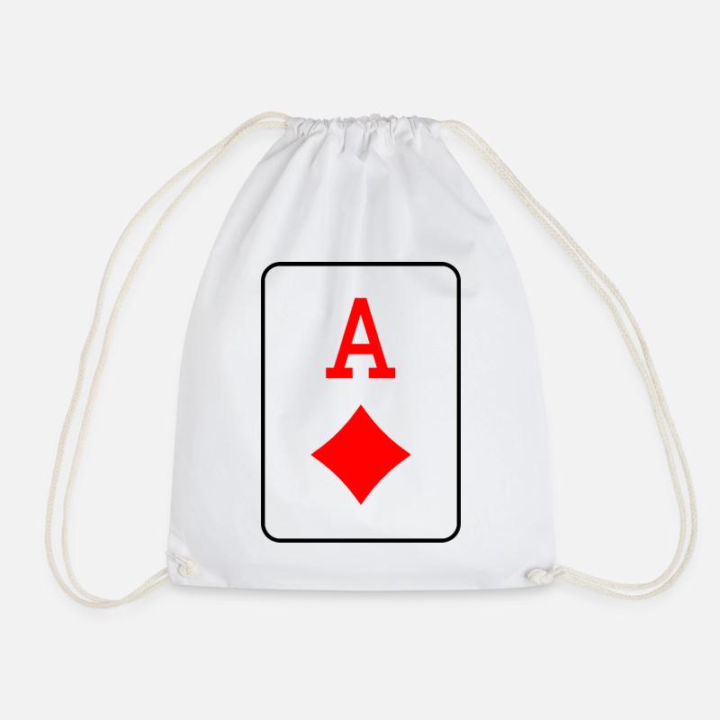 Ace of diamonds - Drawstring Bag - white