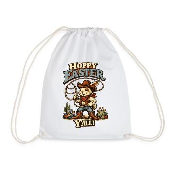 Oreilles de lapin de Pâques Retro Bunny Howdy - Sac de sport léger - blanc - Devant