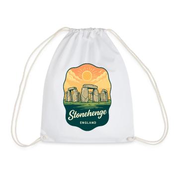 Badge de voyage Stonehenge Angleterre Vintage Sunset - Sac de sport léger - blanc - Devant