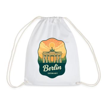 Badge de voyage rétro de Berlin Brandenburg Gate Allemagne - Sac de sport léger - blanc - Devant