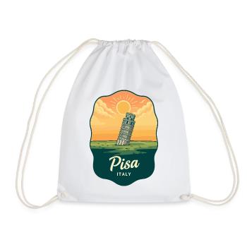 Insigne vintage Sunset de la Tour de Pise - Sac de sport léger - blanc - Devant