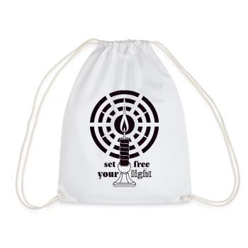 Dark Magenta Glow – Bougie Art déco minimaliste - Sac de sport léger - blanc - Devant