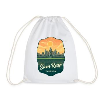 Siem Reap Angkor Wat Vintage Reiseabzeichen - Turnbeutel - Weiß - Vorne