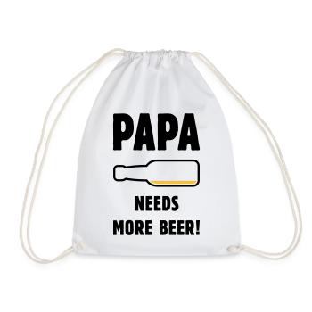Papa Needs More Beer! (Vater Papi Bier / POS 2C) - Turnbeutel - Weiß - Vorne