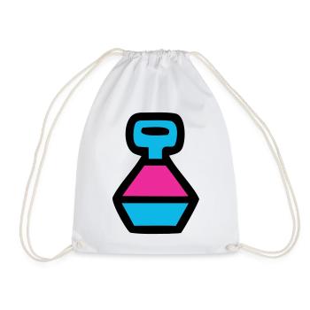  Retro Trinkflasche 90er Pop Art - Turnbeutel - Weiß - Vorne