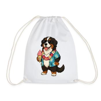 Hawaiianischer Hund mit Eis - Drawstring Bag - white - Front