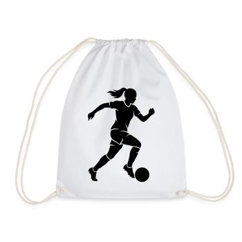 Fussballerin Fussball Silhouette - Turnbeutel - Weiß - Vorne