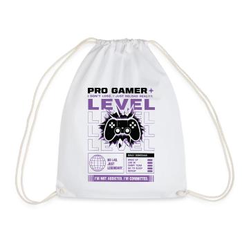 Pro Gamer Level Up Controller Design - Drawstring Bag - white - Front