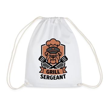 Grill Sergeant Bulldog Grill Master BBQ Dog - Drawstring Bag - white - Front