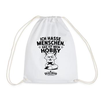 Ich hasse Menschen – Das ist mein Hobby - Turnbeutel - Weiß - Vorne