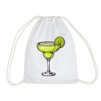 Lime Margarita Silhouette - Drawstring Bag - white - Front
