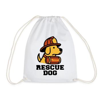 Feuerwehrhund Rescue Dog Logo - Turnbeutel - Weiß - Vorne
