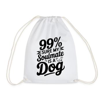 99 % sicher, dass mein Seelenverwandter ein Hund ist - Turnbeutel - Weiß - Vorne