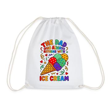 Papa, der immer Eis mitbringt - Drawstring Bag - white - Front