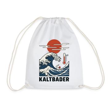 Eisbaden T-Shirt, Kaltbader Shirt Eisduschen Kalt - Turnbeutel - Weiß - Vorne