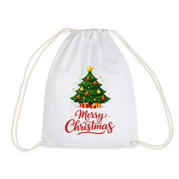 Frohe Weihnachtsbaumdekoration - Turnbeutel - Weiß - Vorne