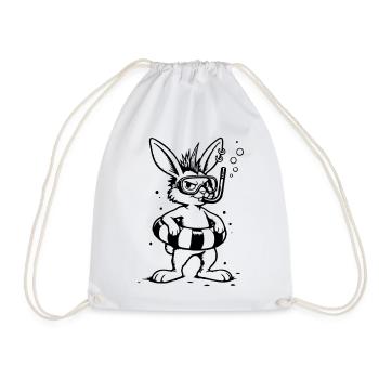 Bunny Punk, der Unterwasser-Forscher (1C) - Turnbeutel - Weiß - Vorne