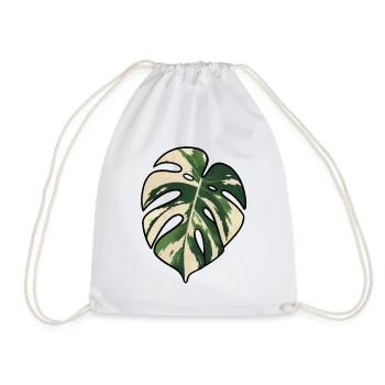Monstera-Variegated Leaf Silhouette - Turnbeutel - Weiß - Vorne