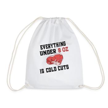 Everything under 8 oz is cold cuts - Steak Beef - Drawstring Bag - white - Front