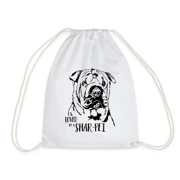 Aimé par un chien Shar-Pei Dog Dog Dicton - Sac de sport léger - blanc - Devant