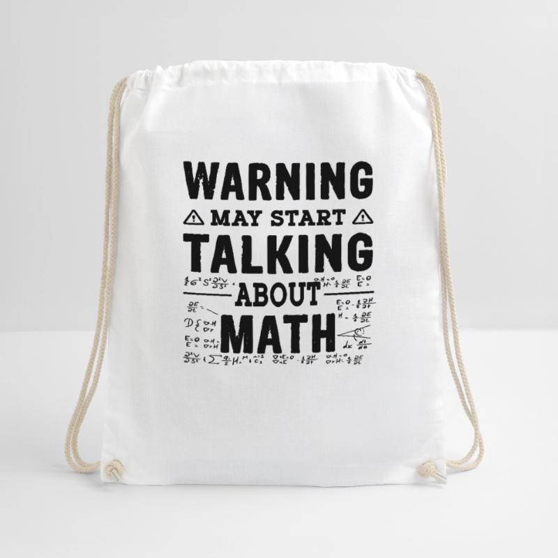 Warning may start talking about math - Math Genius Drawstring Bag