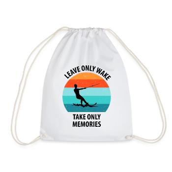 Water skis, water skis, water skiers - Drawstring Bag - white - Front