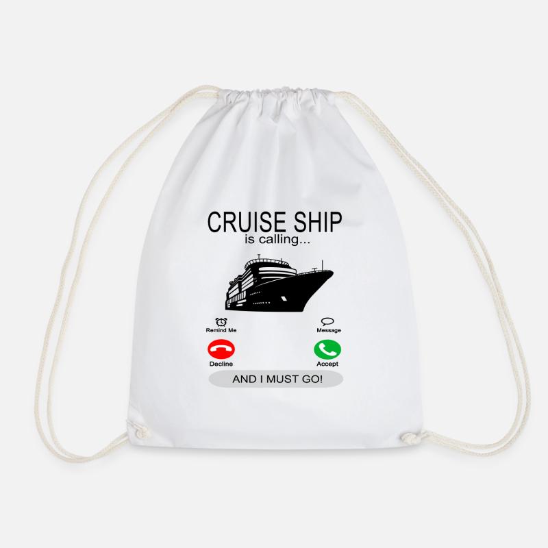 Cruise Ship is calling - Kreuzfahrtschiff - Drawstring Bag - white