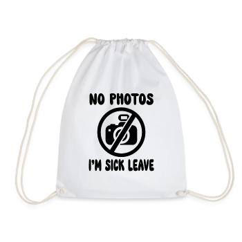 Pas de photos, je suis en congé de maladie - bites - Sac de sport léger - blanc - Devant