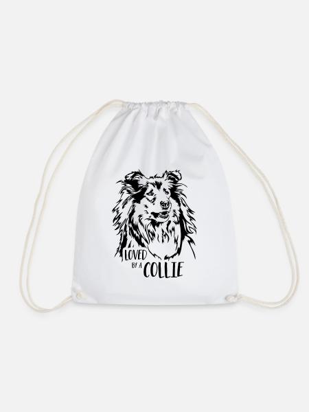 Loved by a Collie Hunde Langhaarcollie Wilsigns - Turnbeutel - Weiß