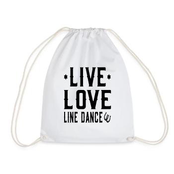 Cowboy Western - Live Love Line Dance - Turnbeutel - Weiß - Vorne