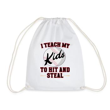 Baseball J’apprends à mes enfants à frapper et à voler - Sac de sport léger - blanc - Devant