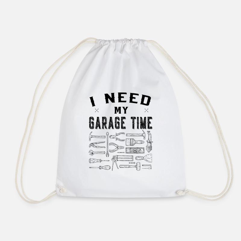 Schrauber - I need my garage time - Turnbeutel - Weiß
