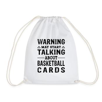 Warning talking about Basketball Cards - Drawstring Bag - white - Front