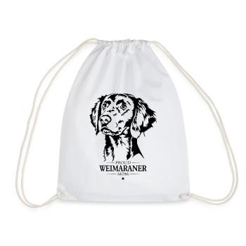Weimaraner Longhair Mom Dogs Hunting Dogs Wilsigns - Drawstring Bag - white - Front